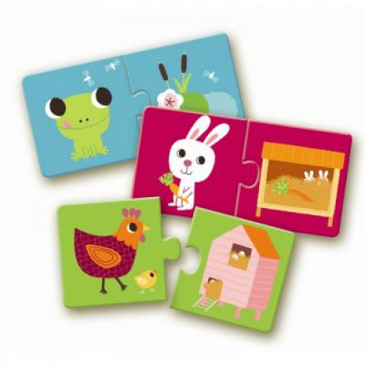 DJECO 10 Puzzles - Duo : Animaux - Habitat