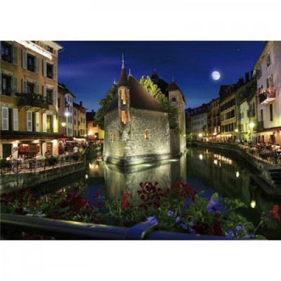 D TOYS Puzzle 1000 Pi&egrave;ces : Paysages nocturnes - France : Annecy, DToys