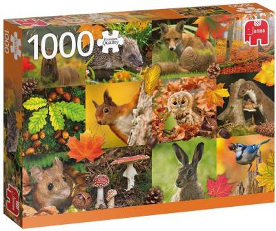  Jumbo- Animaux en automne-1000 pi&egrave;ces Squirrel Accessoires, 18863, Multicolore