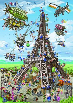 Puzzle Cartoon Collection - Construction de la Tour Eiffel DToys