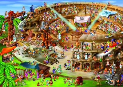 DTOYS Puzzle Cartoon Collection - Construction du Colis&eacute;e 