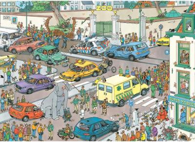  JUMBO Spiele-Jan Van Haasteren geht einkaufen-1000 Teile Jeu de Puzzle, 20028, Multicolore