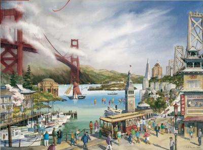 POMEGRANATE Puzzle 1000 Pi&egrave;ces : Larry A. Wilson : Esprit de San Francisco,  