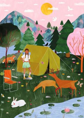 NATHAN Puzzle 1000 pi&egrave;ces  - Aventure Camping en Plein Air - Neuf