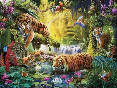 RAVENSBURGER Puzzle 1500 pi&egrave;ces  Tigres au plan d'eau