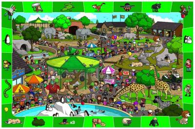  A Day at the Zoo - Spot and Find Puzzle, 100-Piece