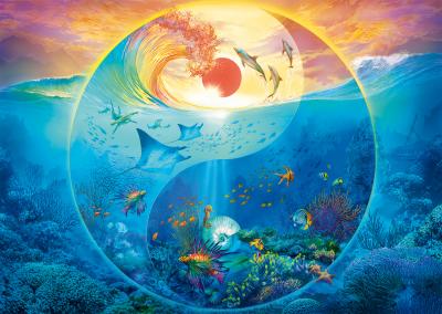 SCHMIDT SPIELE Puzzle Yin & Yang Au royaume des animaux marins 