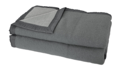 Couverture Aubisque en laine woolmark 220x240 cm anthracite et souris