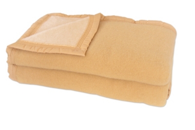Couverture laine Woolmark Hauteluce 500 g 220 x 240 cm Ma&iuml;s/Champagne