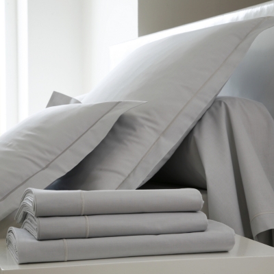 BLANC DES VOSGES Drap housse Coton   90 x 190 cm Perle