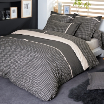 TRADI LINGE Drap housse percale Marlow Miel TRADILINGE, beige-90 x 190 cm-