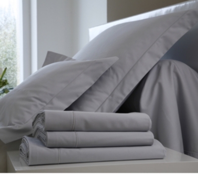 BLANC DES VOSGES Drap housse satin D&eacute;licatesse , perle 140 x 190 cm