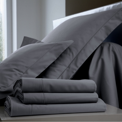 BLANC DES VOSGES Housse de couette Percale Easy  240 x 220 cm Acier