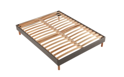 MERINOS  Sommier en kit d&eacute;co bleu jean &agrave; lattes  140x190