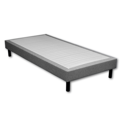 NIGHTITUDE Sommier d&eacute;co tapissier PARNASSE de DREAMEA - Gris chin&eacute; - 90 x 190 cm