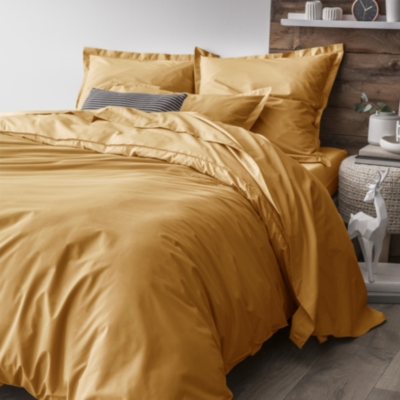 CAMIF Taie de traversin coton bio Fil & Sens -65 x 65 cm-Jaune Curry