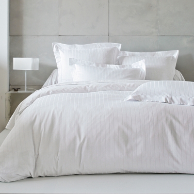 BLANC DES VOSGES Taie d'oreiller satin Divine  65 x 65 cm Blanc