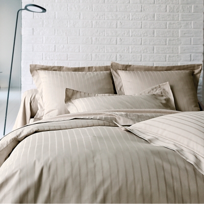 BLANC DES VOSGES Taie d'oreiller satin Divine  65 x 65 cm Chanvre