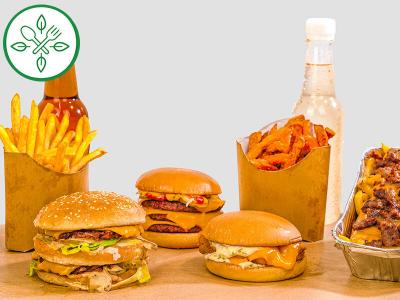 SMARTBOX Repas gourmand et &eacute;thique : burger avec frites dans un fast-food 100 % vegan Coffret cadeau 