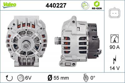 VALEO  440227 Alternateur 14V 90A RENAULT: CLIO 2, Kangoo I, Kangoo I Express 