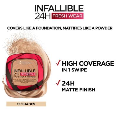L OREAL PARIS L'Or&eacute;al Paris Infaillible 24H Fond de Teint  en Poudre 33O Noisette