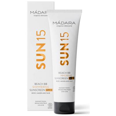 MADARA M&aacute;dara SUN15 Beach BB Cr&egrave;me Solaire Brillante Corps et Mains SPF 15