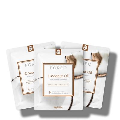 FOREO Masque en feuille nourrissant &agrave; l'huile de coco  (lot de 3)