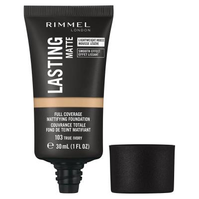 RIMMEL LONDON Rimmel Lasting Matte Full Coverage Fond de teint - 103 True Ivory
