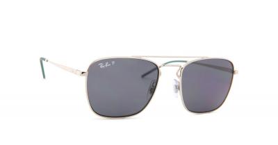 RAY BAN Lunettes de soleil Ray-ban Rb3588 col. 925181 Hommes Carr&eacute; Argent