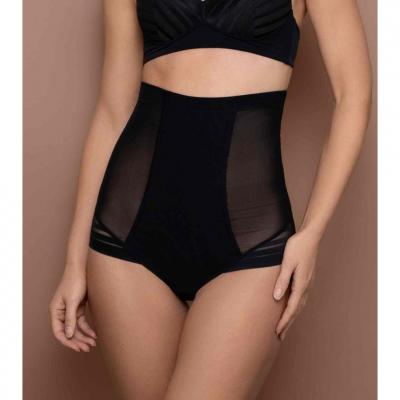BYE BRA Culotte taille haute gainante Noire  Powermesh Shapewear