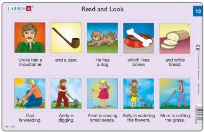 LARSEN 2 Puzzles Cadres - Apprendre l'Anglais : Read and Look 13-14 (en Anglais) 