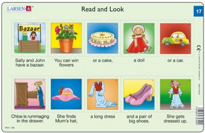LARSEN 2 Puzzles Cadres - Apprendre l'Anglais : Read and Look 17-18 (en Anglais) 