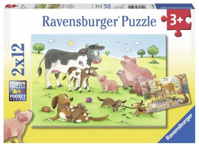 RAVENSBURGER 2 Puzzles - Familles d'Animaux de la ferme
