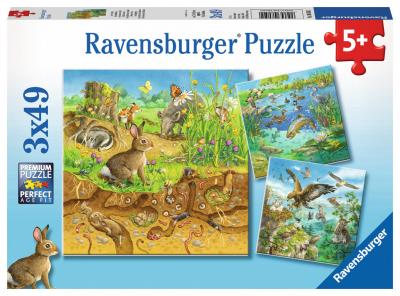 RAVENSBURGER  Puzzle 49 pi&egrave;ces - 3 Puzzles - Animaux dans Leurs Habitats