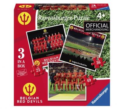 RAVENSBURGER BELGIAN RED DEVILS 2018 - PUZZLE 3 in a Box 25/36/49 Pces - BEM'S Puzzle - 164941