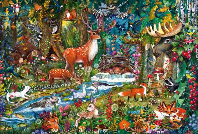 SCHMIDT SPIELE Puzzle - - Animaux des forets d'Europe - 150 pieces - Des 7 ans