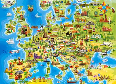 CASTORLAND  Carte de l'Europe, Puzzle 100 couleurs - - Puzzle