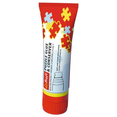 TREFL Colle pour puzzle -  - 90721 - Tube avec &eacute;ponge - Rouge - Adh&eacute;sif pour adulte