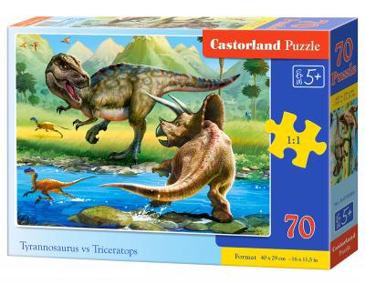  Castorland Tyrannosaurus vs Triceratops, Puzzle 70 pi&egrave;ces - - Puzzle