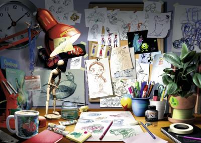 RAVENSBURGER 1000 PI&Egrave;CES D-PIXAR: THE ARTIST'S DESK 
