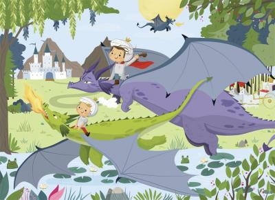NATHAN Puzzle 45 pi&egrave;ces  Les dragons