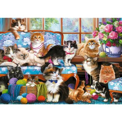 TREFL Puzzle 500 pi&egrave;ces -  - Famille Chat - Blanc - Animaux - Mixte 