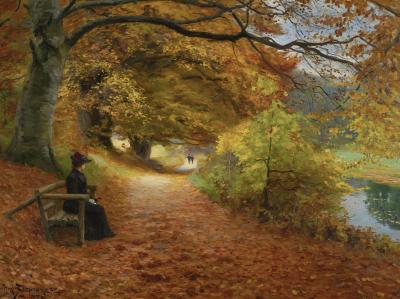 DTOYS Puzzle Hans Andersen Brendekilde: A Wooded Path in Autumn 
