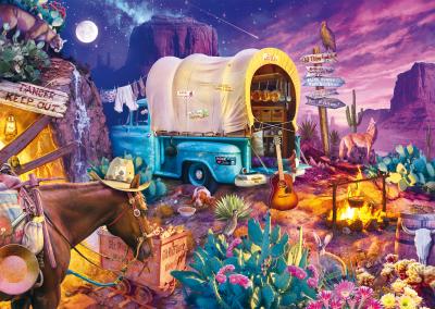 SCHMIDT SPIELE Puzzle - - Camping romantique au Far West - 1000 pieces - Des 12 ans