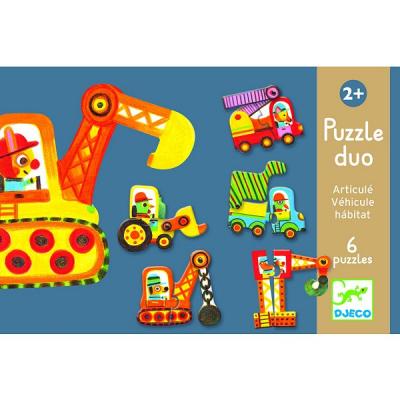 DJECO  - Puzzle Duo Article v&eacute;hicules, Multicolore (DJ08170)