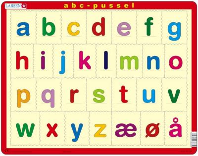 LARSEN Puzzle Cadre - Alfabetet (sm&aring; bokstaver) (en Norv&eacute;gien) 