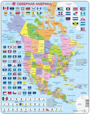 LARSEN Puzzle Cadre - Am&eacute;rique du Nord (en Russe) 