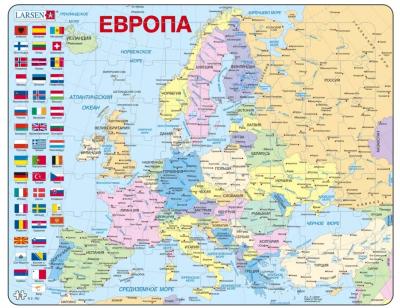LARSEN Puzzle Cadre - Carte de l'Europe en Russe 