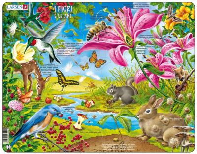 LARSEN  Puzzle encadr&eacute; Fleurs et Abeilles 55 pi&egrave;ces, NB4