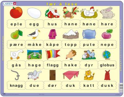 LARSEN Puzzle Cadre - L&aelig;r &aring; lese (sm&aring; bokstaver) (en Norv&eacute;gien)